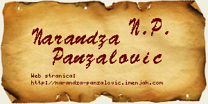 Narandža Panzalović vizit kartica